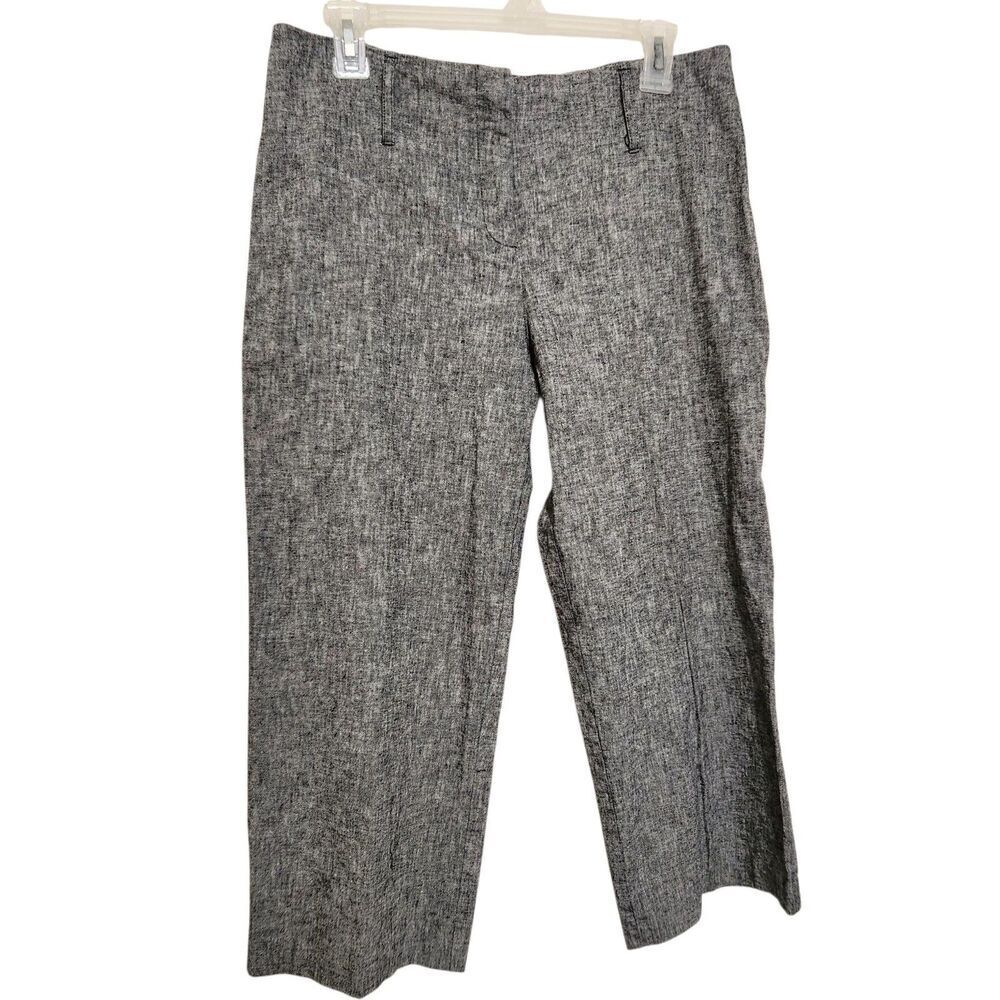 Bcx Capri Pants Women Size 13 Gray Linen Blend Flat Front.  New